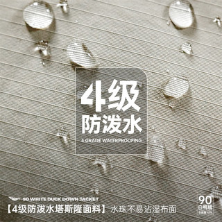 马登 MADEN女装 美式复古90白鸭绒羽绒服户外防风防水面包服保暖外套女冬 浅灰色 L