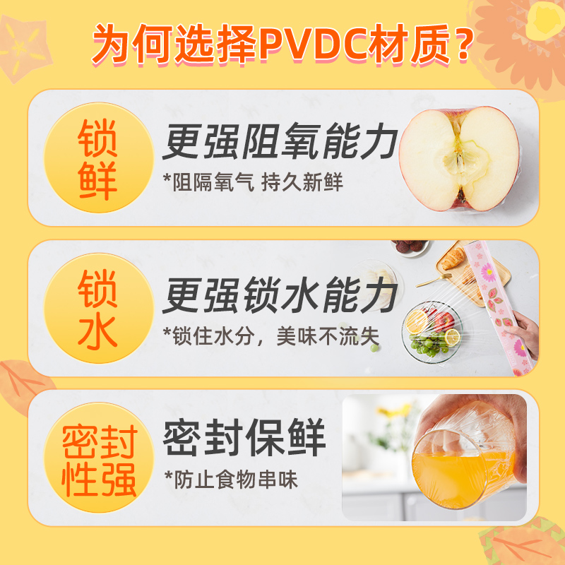 【花漾专属】旭包鲜保鲜膜食品级家用带切割冰箱保鲜微波炉耐高温