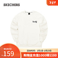 SKECHERS 斯凯奇 2024男女针织套头卫衣松弛感落肩L324U107 棉花糖白/0074 XXL