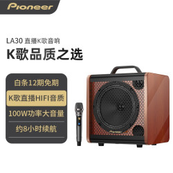 Pioneer 先锋 户外K歌音响便携音箱蓝牙室外移动带麦克风家庭移动KTV 无线单麦原木色 乐器音乐麦克风三通道 即连