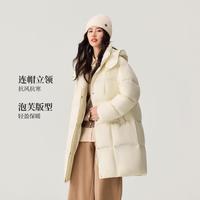 2024秋冬宽松舒适休闲百搭双头拉链连帽保暖羽绒服外套女