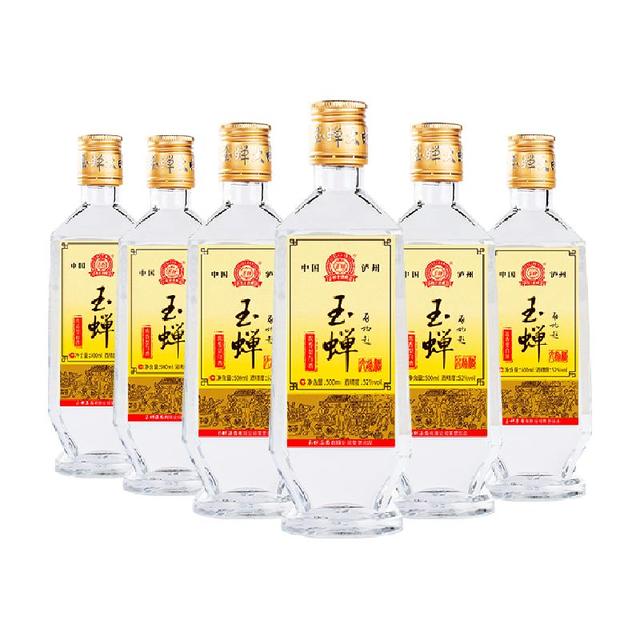 88VIP：玉蝉老酒 大曲 52%vol 浓香型白酒 500ml*6瓶