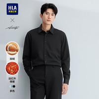 HLA海澜之家衬衫男冬24新轻商务经典系列加绒保暖衬衣男HNEAW4W058A 7D