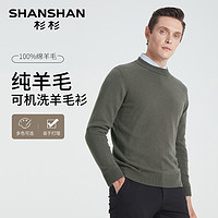 SHANSHAN 杉杉 保暖毛衣男款秋冬季新款2024羊毛衫男士针织衫上衣打底衫圆领