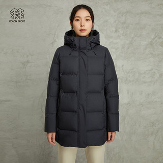 KOLON SPORT 女子中长款鹅绒服 LKDJ3WN138-BK