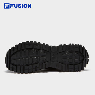 FILA FUSION 斐乐潮牌硬糖男鞋2025冬厚底增高鞋运动鞋黑色老爹鞋 40
