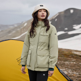 KOLON SPORT/可隆防水棉服 女子户外运动防水防风保暖工装连帽可调节棉服 LKPJ4WTT10-LK 浅卡其 2XL 180/100A