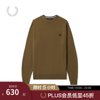 Fred Perry男士休闲针织衫冬季经典麦穗宽松保暖羊毛衫K9601 BWX/咖啡色 L