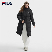 百亿补贴：FILA 斐乐 女士长款羽绒服2024冬款休闲舒适保暖连帽外套F11W449906