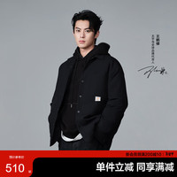 太平鸟男装羽绒服【跨晚明星同款】衬衫式冬季潮流外套保暖
