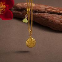 兆亮珠寳 兆亮珠宝 足金八宝罗盘吊坠 黄金吊坠 编绳项链