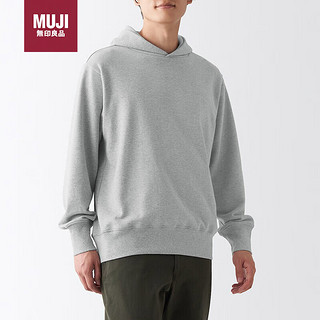 MUJI 無印良品 男式 紧密织毛圈 套头卫衣 连帽卫衣 ABI09A2A 灰色 L