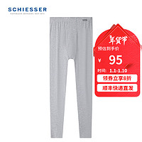 SCHIESSER 舒雅 男士秋裤精梳棉加绒棉毛裤薄绒柔软保暖裤E5/20731Y 浅花灰7502 XL