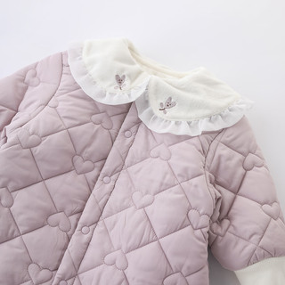 巴厘小猪女宝宝秋冬夹服加厚保暖新年服冬装幼儿连体衣婴儿外出服