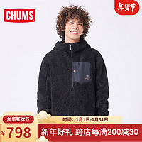 CHUMS 洽洽鸟 秋冬连帽拼接抓绒衣户外保暖休闲抓绒外套上衣CH04-1387 CH04-1435-K001 L/175