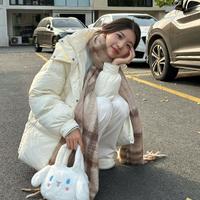 森马 Semir2024冬季中长款宽松时尚百搭连帽质感肌理外套百搭羽绒服女
