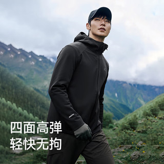 伯希和（Pelliot）户外加绒软壳衣男女外套24秋冬防风防泼水收腰高弹徒步登山服 【男款】虎眼棕 | 防风耐磨 M
