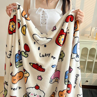 雅鹿ins风牛奶绒毛毯午睡办公室披肩单人宿舍珊瑚绒小毯子盖腿毯 涂鸦乐园 200x230cm【沙发毯 床上用毯】