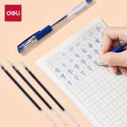 得力 字帖专用消字笔 笔迹自动消失褪色 成人学生儿童练字中性笔(1支笔杆+6支笔芯) 开学礼物
