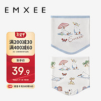 EMXEE 嫚熙 婴儿护肚围宝宝肚兜四季新生儿护脐带防着凉保暖神器 海滩17×17cm