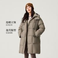 冰洁 BENGEN2024秋冬新款宽松舒适休闲百搭双头拉链连帽保暖羽绒服外套女