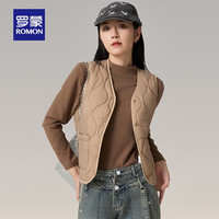 罗蒙(ROMON)男女同款V领马甲男2024秋冬新款加厚保暖百搭棉服背心男
