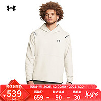 安德玛 UNDERARMOUR）秋冬Unstoppable自在系列男子抓绒休闲卫衣1383042 峰顶白110 M