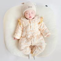 冬装夹棉衣服冬季女宝宝公主风可爱出行加厚婴幼棉服外出服保暖衣