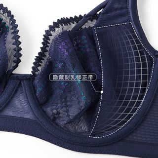 朱珠同款 曼妮芬软钢圈大胸显小蕾丝性感文胸轻薄透气胸罩内衣女