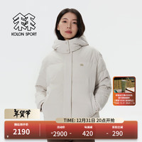 /可隆 KOLON SPORTSECO短款羽绒服 女子户外防风连帽通勤保暖鹅绒服 LKDJ4WTT04-CR