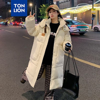 唐狮棉衣女冬季新款连帽面包服女棉服休闲长短款 长款/