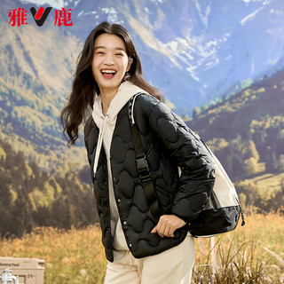 雅鹿羽绒内胆短款内搭轻薄款羽绒服女冬季2024年早春保暖薄款外套 A款-米白 2XL【145-170斤】