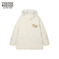 Teenie Weenie【泡芙羽绒】小熊2024年冬季连帽羽绒服外套面包服女