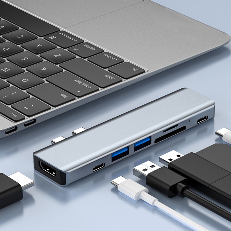 墨一 苹果笔记本type-C拓展坞MacBook Pro雷电3转换M1分线器HDMI扩展坞air同屏 七合二【雷电3｜HDMI｜USB｜PD｜读卡】