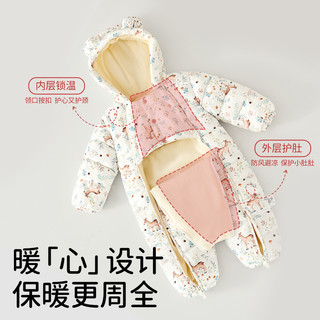 欧孕婴儿棉服宝宝秋冬衣服保暖外出服加厚连体衣夹棉冬装哈衣爬服