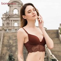 Bonny/博尼文胸女聚拢调整型胸罩蕾丝薄款大码无钢圈内衣女士性感