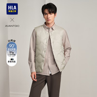 HLA/海澜之家轻商务羽绒马甲内胆24秋冬新内搭保暖黑色轻薄外套男 米杏11 185/100A