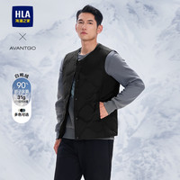 HLA/海澜之家轻商务羽绒马甲内胆24秋冬新内搭保暖黑色轻薄外套男 黑色13 170/88A