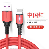 摩力小象 适用苹果数据线充电线iPhone13苹果12苹果11手机快充电源线充电器8P7平板ipad 中国红 1m
