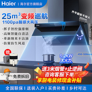 百亿补贴：Haier 海尔 25m³变频吸油烟机燃气灶套装