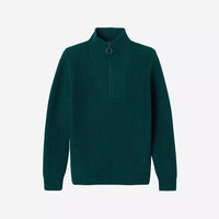 迪卡侬针织衫女半拉链高领毛衣保暖套头衫运动长袖卫衣5217845 森绿色 XS