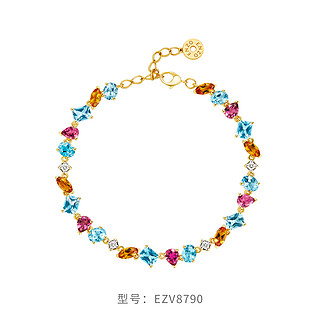 CHOW TAI FOOK 周大福 ENZO 18K金多彩宝石钻石手链 15cm EZV8790