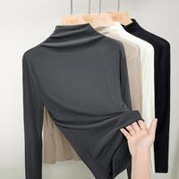 【修身显瘦纯色T恤】秋冬新女士简约半高领内搭打底衫