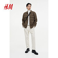 H&M HM男装夹克春季舒适时尚休闲复古美拉德外套衬衫1190260