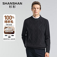 移动端、京东百亿补贴：FIRS 杉杉 SHANSHAN）纯羊毛衫男冬季100%绵羊毛加厚保暖毛衣男中青年男士休闲圆领上衣 灰色 170