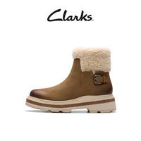 Clarks其乐女士秋冬复古保暖加绒雪地靴中筒靴