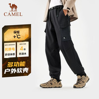 CAMEL骆驼户外冲锋软壳裤男束脚工装裤2024秋冬发热加绒 冰晶灰,男,A14CATG688 L