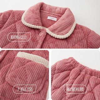 【三层夹棉加厚】暖冬睡衣女可外穿长袖女士家居服保暖棉服套装女