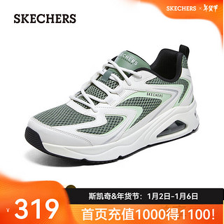 斯凯奇（Skechers）蝴蝶鞋秋男款复古经典极光鞋气垫运动鞋nickname183079 薄荷绿/SAGE 43