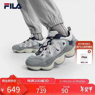 FILA 斐乐男鞋豌豆鞋运动鞋2024冬休闲鞋老爹鞋 南极灰/石灰岩-AL 43